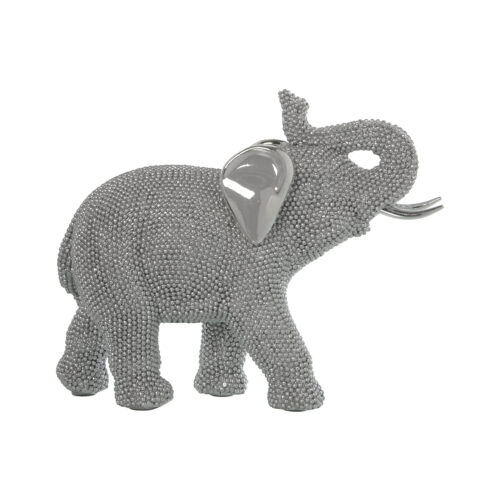 FIGURA ELEFANTE RES PLATEADA 23,5X9,5X19