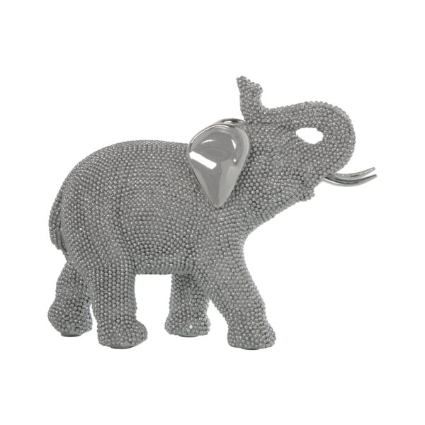 FIGURA ELEFANTE RES PLATEADA 23,5X9,5X19