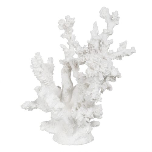 FIGURA CORAL BLANCO RESINA 17X17X20 CM