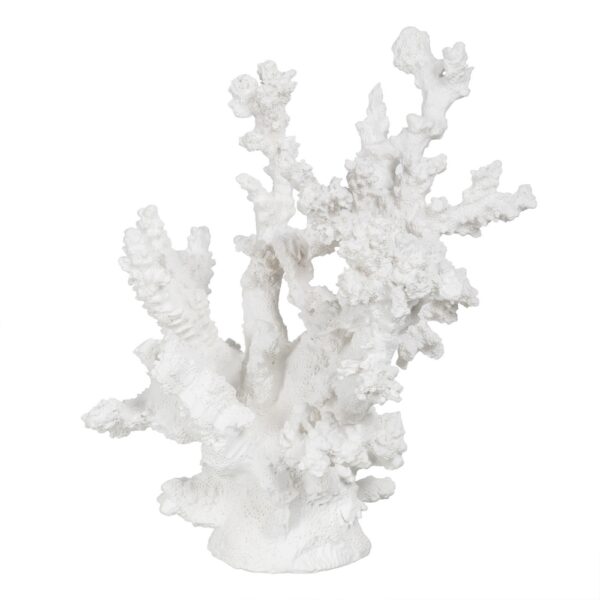 FIGURA CORAL BLANCO RESINA 17X17X20 CM
