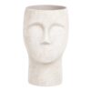 MACETERO ROSTRO CEMENTO BL 14X14X24CM