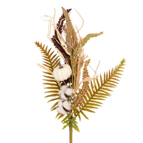 BOUQUET ESPIGAS Y FLOR ALGODON H. 65 CM