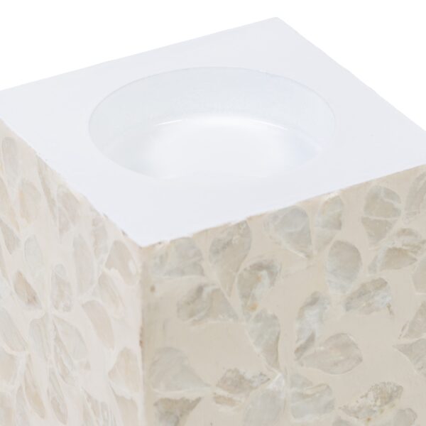 PORTAVELAS BEIGE NACAR-MDF10X10X10 CM