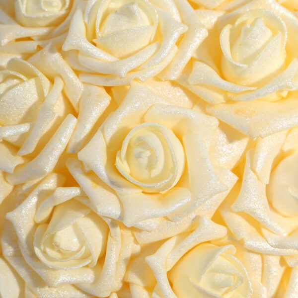 BOLA ROSAS CREMA 20