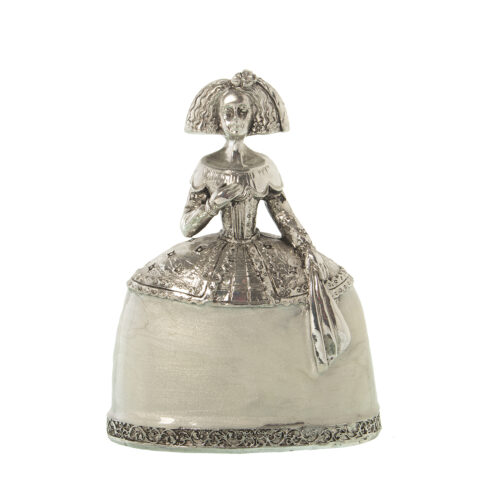 FIGURA MENINA PLATEADA/NACAR 11X5.5X15CM