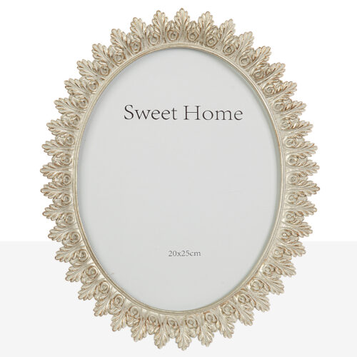 PORTAFOTO OVAL CREMA/CHAMPAN 20X25