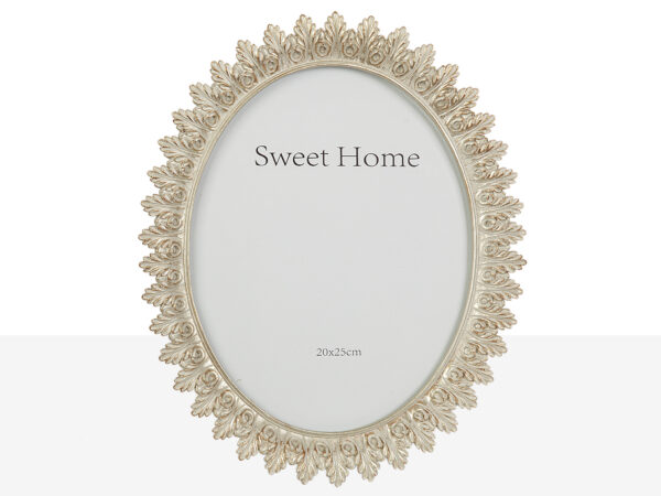 PORTAFOTO OVAL CREMA/CHAMPAN 20X25