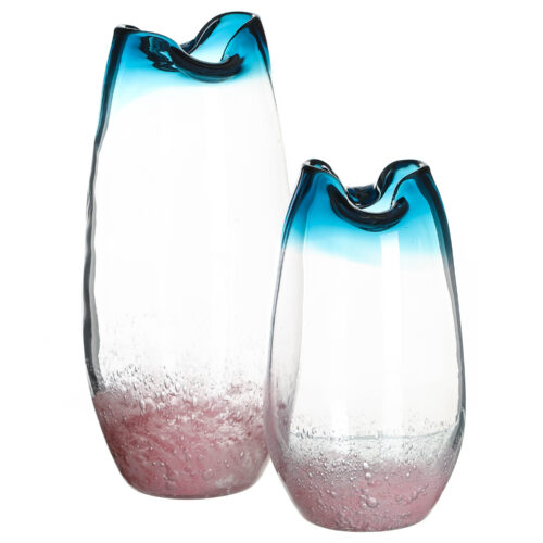 JARRON CRISTAL AZUL-ROSA 18X18X39