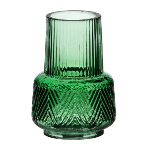JARRON VERDE VIDRIO 10X10X15