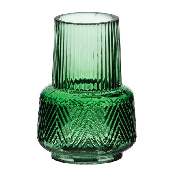 JARRON VERDE VIDRIO 10X10X15