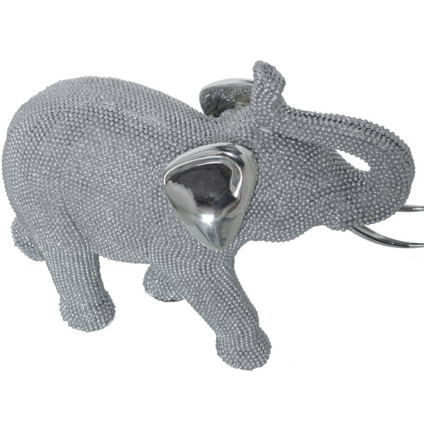 FIGURA ELEFANTE RES PLATEADA 29X10,5X23