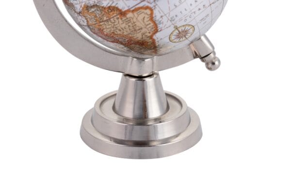 BOLA MUNDO ALUMINIO NICKEL 13X10X22 CM