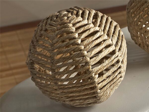 BOLA LINEAS FIBRA NATURAL MARRON 15D