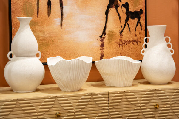 FLORERO CERAMICA BLANCO 19X19X36 CM
