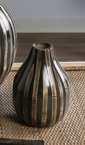JARRON BAMBU LACADO NEGRO 18 CMS.