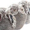 SET DE 3 FIGURAS BUHOS RESINA PLATEADA 8,5X8X11CM