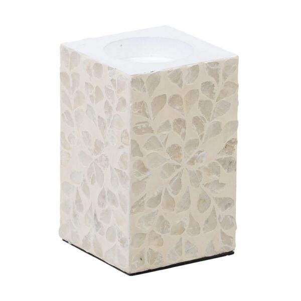 PORTAVELAS BEIGE NACAR-MDF 10X10X16 CM