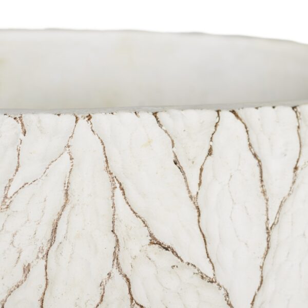 MACETERO HOJAS BLANCO JARDIN 25X13X11