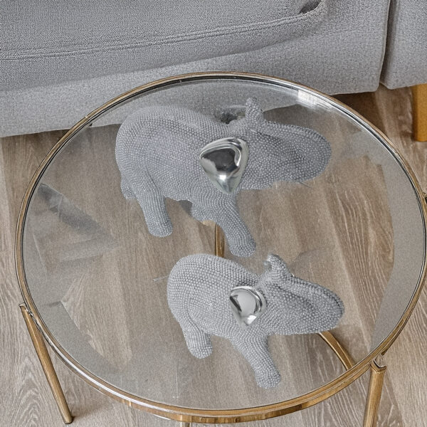FIGURA ELEFANTE RES PLATEADA 29X10,5X23