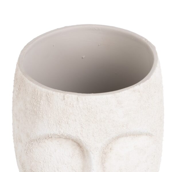 MACETERO ROSTRO CEMENTO BL 14X14X24CM