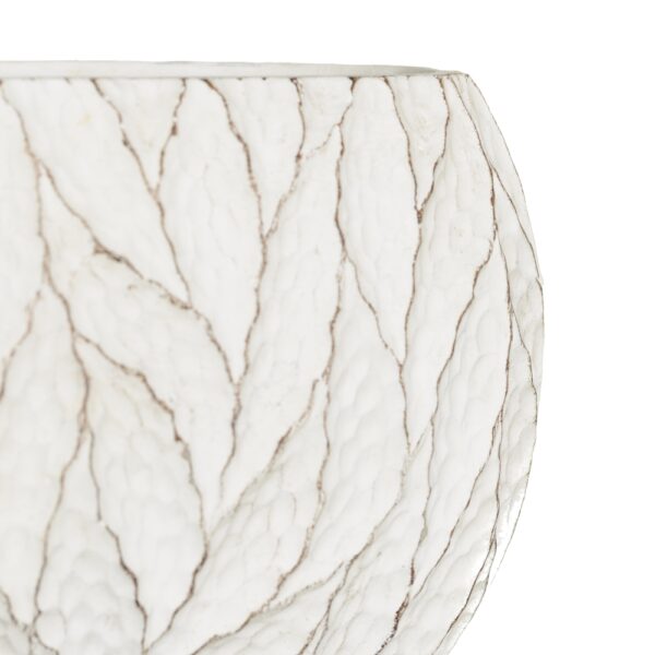 MACETERO HOJAS BLANCO JARDIN 25X13X11