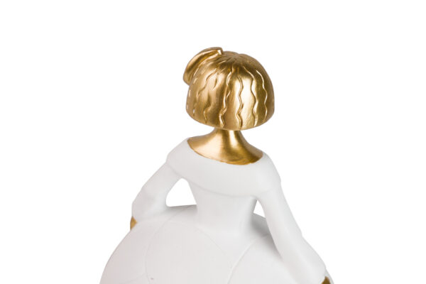 MENINA BLANCA DORADA 15X13X20 CM