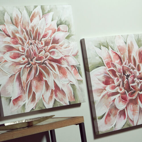CUADRO FLOR ROSA 70X70
