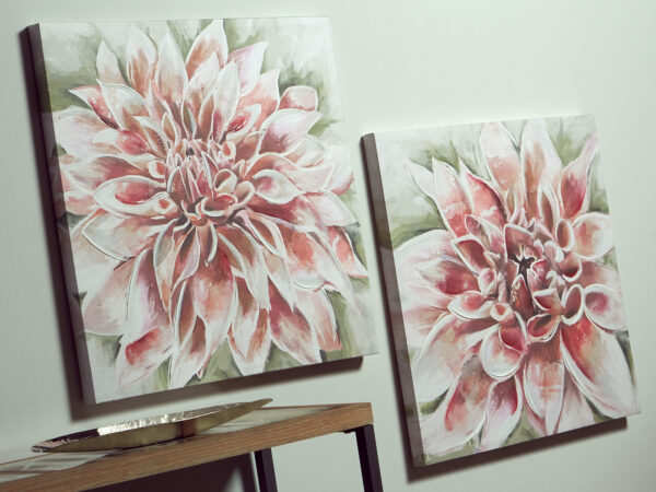 CUADRO FLOR ROSA 70X70