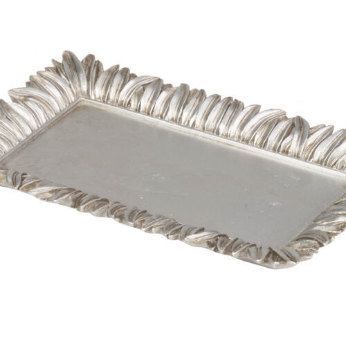 BANDEJA PLUMA PLATA 25X15X2 CM