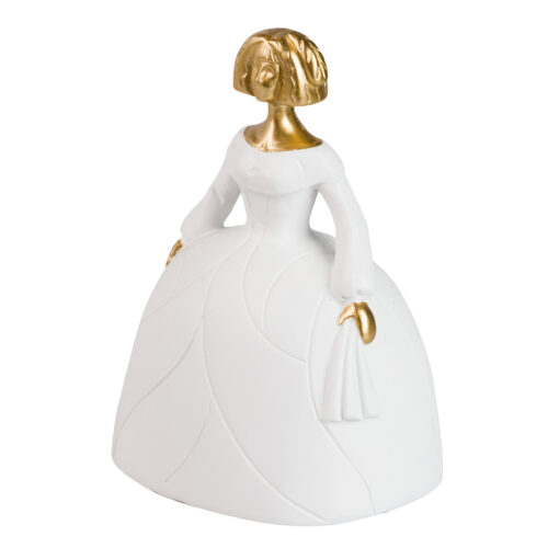MENINA BLANCA DORADA 15X13X20 CM