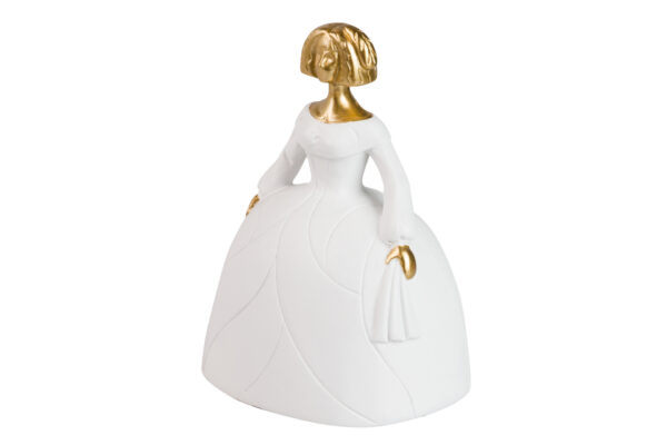 MENINA BLANCA DORADA 15X13X20 CM