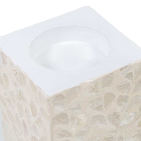 PORTAVELAS BEIGE NACAR-MDF 10X10X16 CM