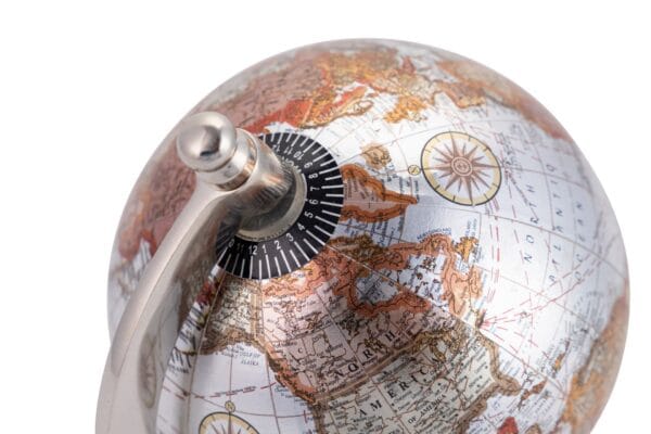 BOLA MUNDO ALUMINIO NICKEL 13X10X22 CM