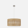 Colgante Alexandra 2xe27 Niquel/madera Clara Regx50x50 cm