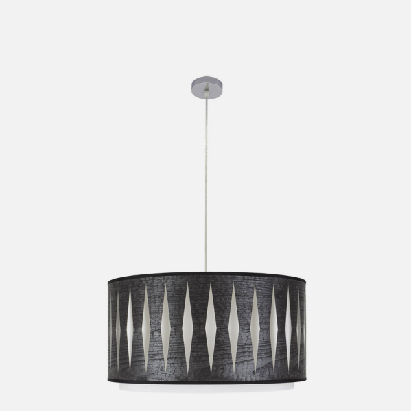 Colgante Alexandra 2xe27 Cromo/madera Negra Regx50x50 cm
