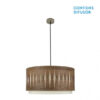 Colgante Alexandra 2xe27 Cuero/madera Oscura Regx50x50 cm