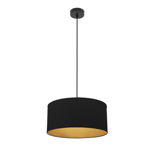 Colgante Anuska 1xe27 Negro/negro-oro Regx40x40 Cm