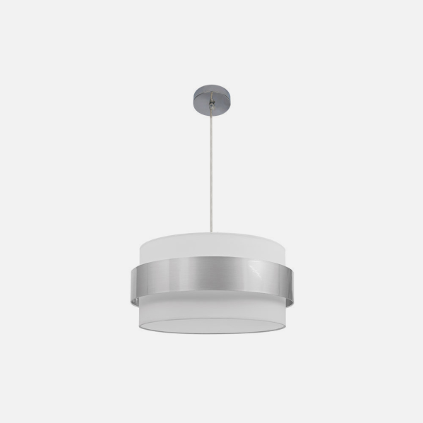 Colgante Bremen Cromo/blanco-plata 3xe27 Regx40x40 Cm