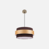 Colgante Bremen Cuero/marron-oro 3xe27 Regx40x40 Cm