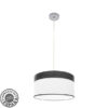 Colgante Cloe 1xe27 Cromo/blanca-madera Negra Regx40x40 cm