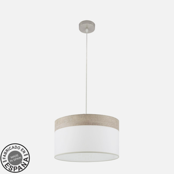 Colgante Cloe 1xe27 Niquel/blanca-madera Gris Regx40x40 cm