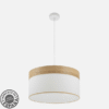 Colgante Cloe 2xE27 Blanco/blanca-madera Clara Regx50x50 cm
