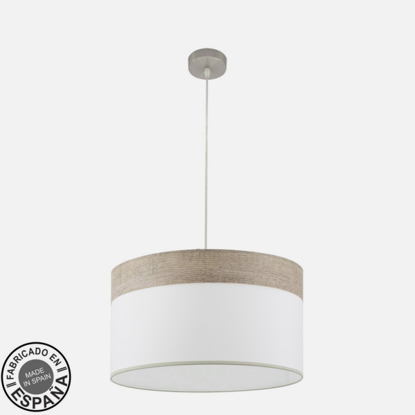 Colgante Cloe 2xe27 Niquel/blanca-madera Gris Regx50x50 cm