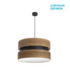 Colgante Colet 2xe27 Negro/madera Oscura Regx50x50 Cm