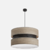 Colgante Colet 3xe27 Negro/madera Gris Regx60x60 Cm