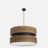 Colgante Colet 3xe27 Negro/madera Oscura Regx60x60 Cm