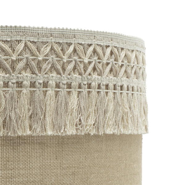 Colgante Ekaterina 3xe27 Blanco/saco Regx60x60 Cm Con Pasamaneria