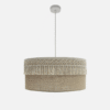 Colgante Ekaterina 3xe27 Blanco/saco Regx60x60 Cm Con Pasamaneria