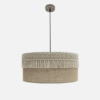 Colgante Ekaterina 3xe27 Cuero/saco Regx60x60 Cm Con Pasamaneria