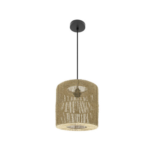 Colgante Fabriano 1xe27 Negro/natural Regx28x28cm